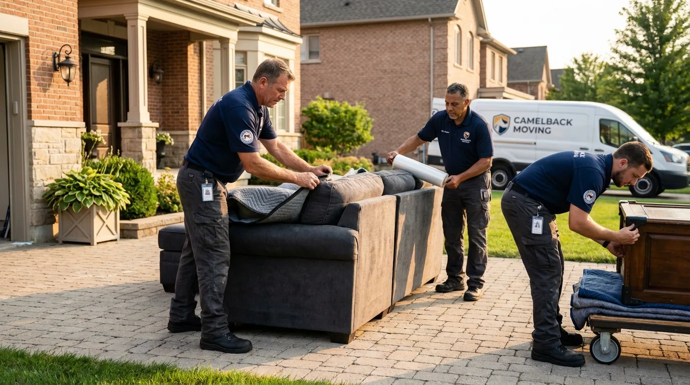 Large estate moving crew wrapping furniture in Pagosa Springs, CO