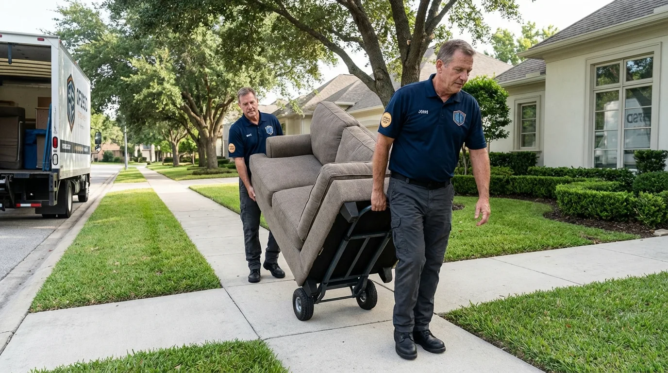 Local residential moving crew loading furniture in Pagosa Springs, CO